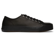 Black Leather Tabi Sneakers
