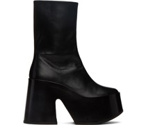 Black Leather Platform Boots