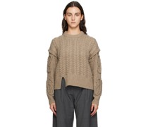 Brown Canada Cable Braided Sweater