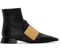 Black & Gold Square Boots