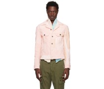 Pink Stitchwork Trucker Denim Jacket