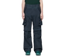 Black Fatani Crack Cargo Pants