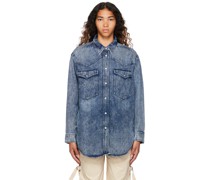 Navy Tailly Fluid Denim Shirt