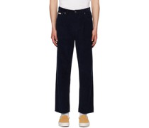 Navy Pleated Trousers