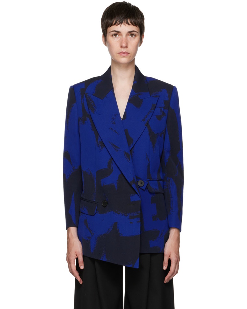 Alexander McQueen Damen Blue Graffiti Blazer