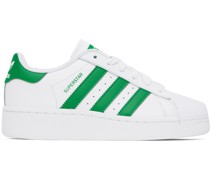 White & Green Superstar Sneakers