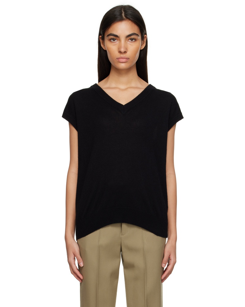 AURALEE Damen Black V-Neck Vest
