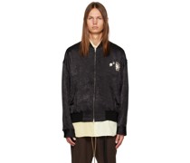 Black Cuffed Bomber Jacket