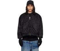 Black Pulledback Bomber Jacket