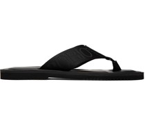 Black Logo Tape Sandals