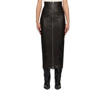 Black Ruddy Leather Maxi Skirt