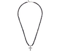 SSENSE Exclusive Black Pearl Cross Necklace