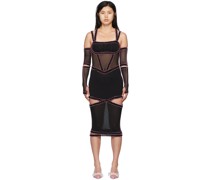 SSENSE Exclusive Black & Pink Nylon Midi Dress