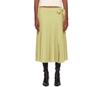 Yellow Belted Midi Skirt