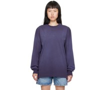 Purple Embossed Long Sleeve T-Shirt
