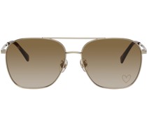 Gold & Brown Aviator Sunglasses