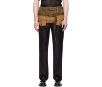 Black & Tan Belted Trousers