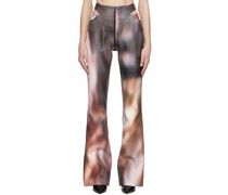 Multicolour Cutout Faux-Leather Trousers