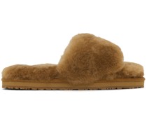 Tan Open-Toe Slippers