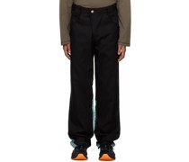 Black & Blue Paneled Trousers