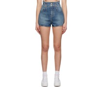 Blue High-Waisted Denim Shorts
