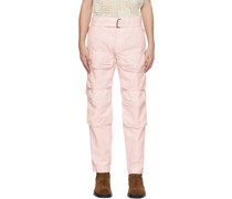 Pink Garment-Dyed Cargo Pants