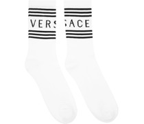 White & Black 1990s Logo Socks