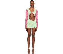 SSENSE Exclusive Green & Pink Cut-Out Minidress