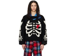 SSENSE Exclusive Black Graphic Boxy Slash Sweater