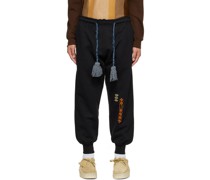 Black Wared Lakiya Lounge Pants