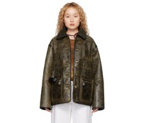 Brown Ada Reversible Leather Jacket
