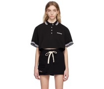 Black Embroidered Polo