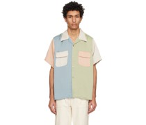 Green & Beige Paneled Shirt