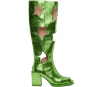 SSENSE Exclusive Green Snake Star Cut Boots
