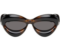 Tortoiseshell Inflated Cat-Eye Sunglasses