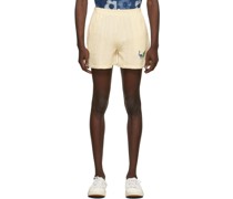Off-White Open Woven Cotton Peacock Shorts