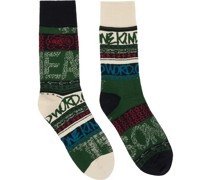 Green & Beige Eric Haze Edition Stripe Socks