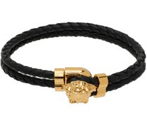 Black Medusa Leather Bracelet