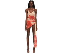 Red Palm Tree Cover Up Minidress