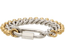 Silver & Gold Curb Ball Chain Bracelet