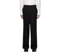 Black Pinched Seams Trousers