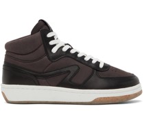 Black Retro Court Mid Sneakers