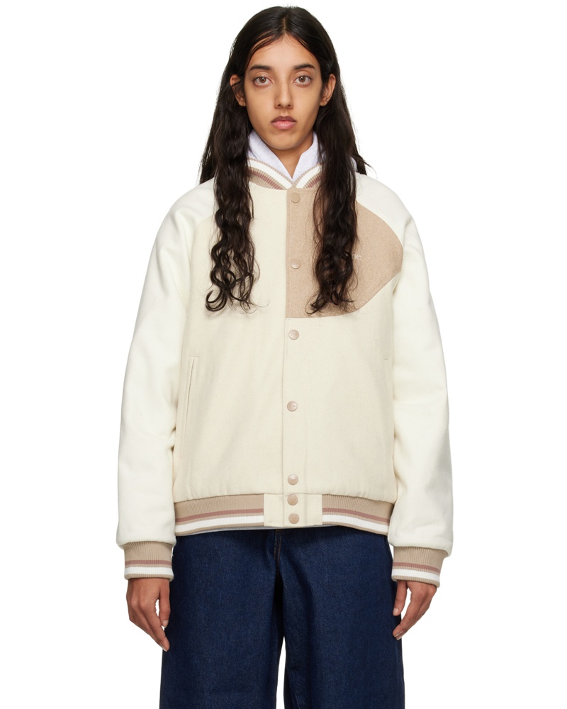 Dime Damen Beige Wool Bomber Jacket