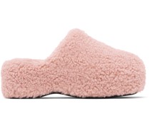 Pink Faux-Shearling Bubble Clogs