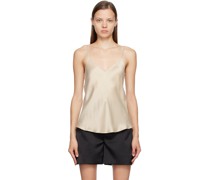 Beige Bias Cut Tank Top