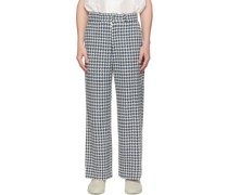 Navy Houndstooth Trousers