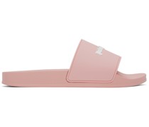 Pink Monogram Pool Slides