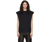 Black Padded Shoulder T-Shirt