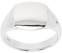 Silver Mini Cushion Signet Ring