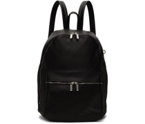 Black Soft Grain Cow Leather Backpack